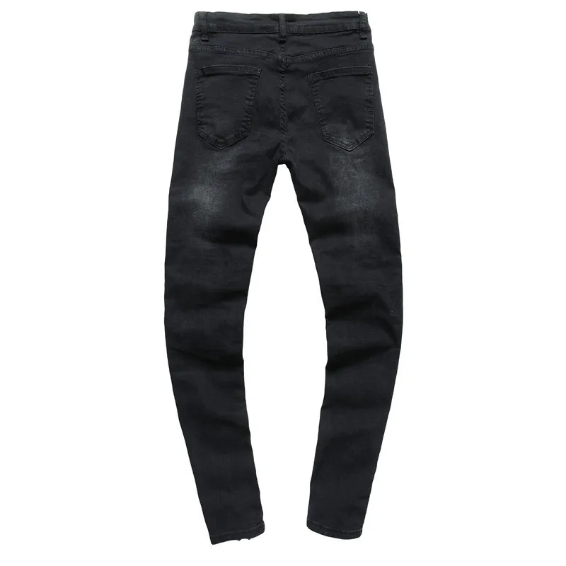 REPPUNK 2019 Новый Для Мужчин's плиссированные джинсы для байкеров Slim Fit дизайнерские