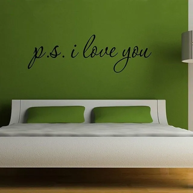 

New 2017 PS P.S. I LOVE YOU Inspirational Decal Wall Decor Quote Vinyl Sticker Art Wall Decorations Living Room 101*28cm