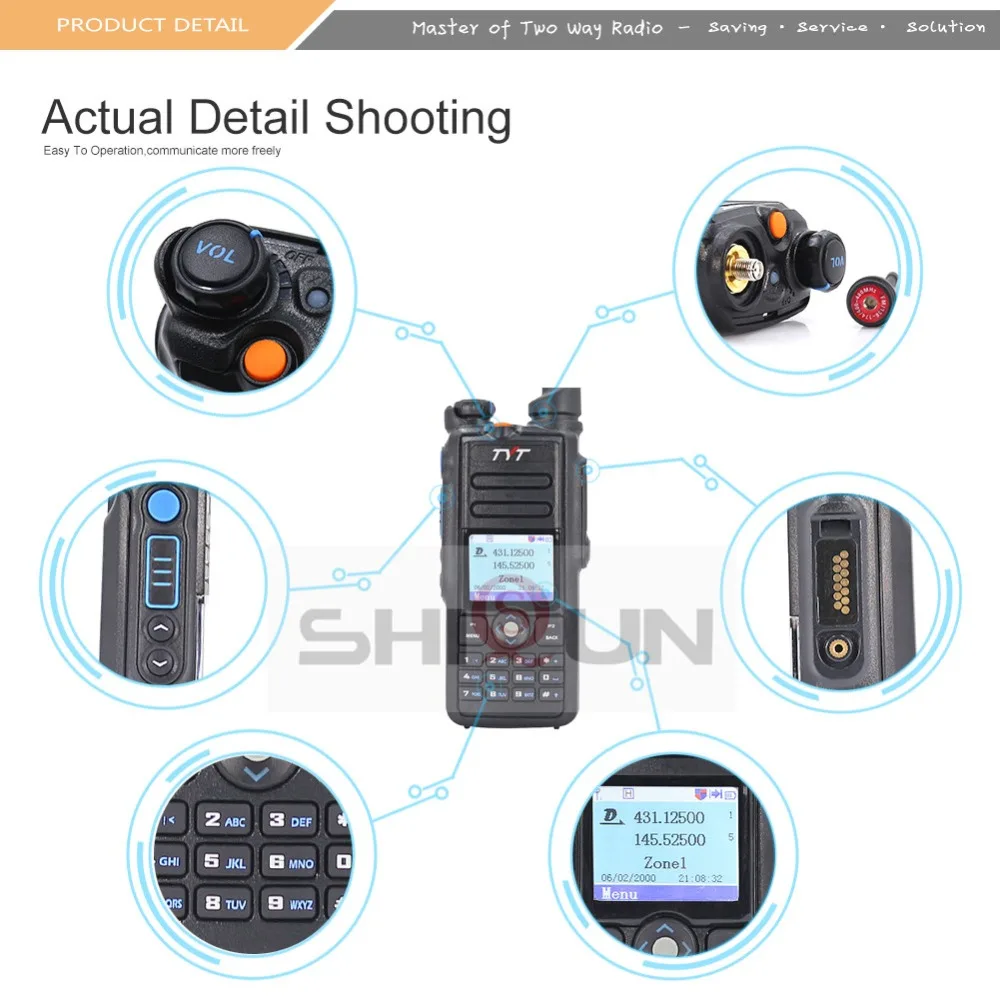 TYT DMR радио IP67 Wateroroof Dual Band иди и болтай Walkie Talkie “иди и MD- лучше, чем Baofeng DMR DM-8HX DM-5R DM-5R плюс gps радио IP67 DMR