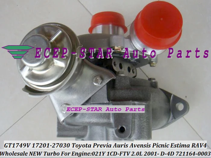 GT1749V 721164 0004 17201 27040 801891 0002 Турбокомпрессор Для TOYOTA RAV4 01 Previa Auris Avensis 021Y 1CD FTV 2.0L|turbocharger