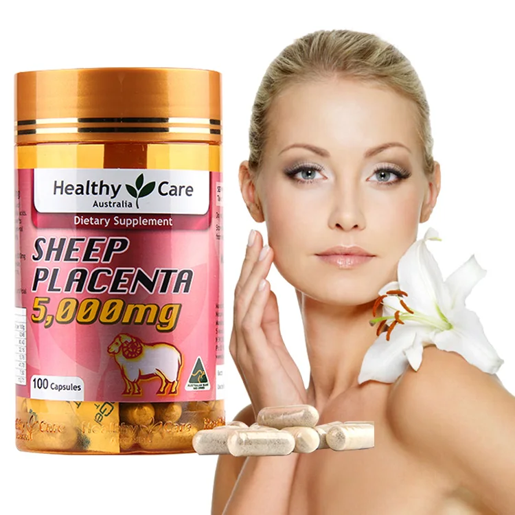 Healthy Care Sheep Placenta Supplement 100S Protein Amino Acids Support General well-being Improve vitality Promote Women Health