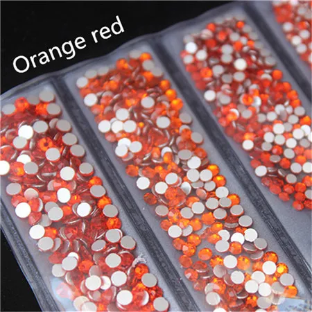 Orange red Micui 1440 шт, SS3-SS10, Микс, 6 размеров, AB кристаллы, стеклянные стразы, блестящий кристалл, не исправление, стразы для украшения ногтей MC992 - Цвет: Orange red