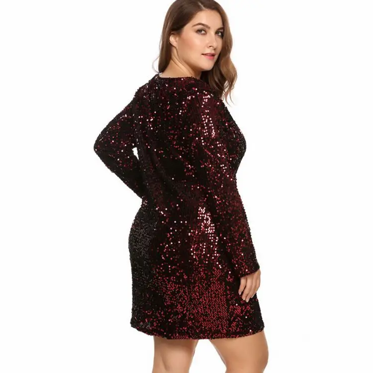 2019 новая осенняя и зимняя одежда большого размера сексуальное платье с глубоким