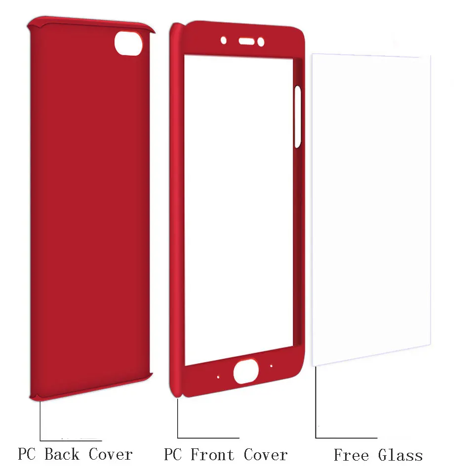 360 Degree Front + Back 9H Tempered Glass Case For XiaoMi RedMi Note 4X 3 3s 4 4A 5A 5X 5 Plus 6 A1 Cover Plastic On Phone Cases |