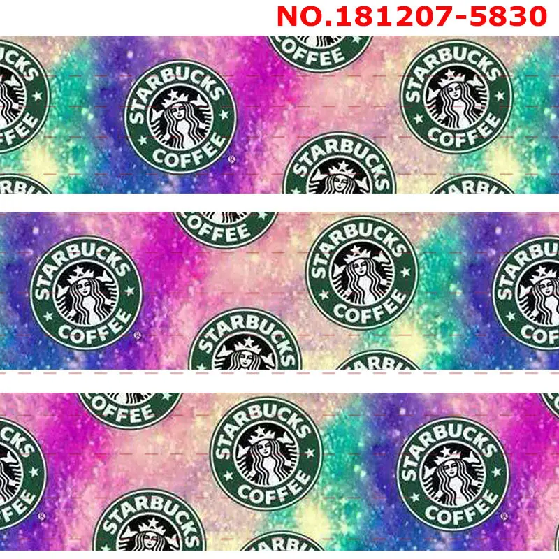 New 50 yards famous coffe store ribbon cartoon printed grosgrain 5827 | Дом и сад