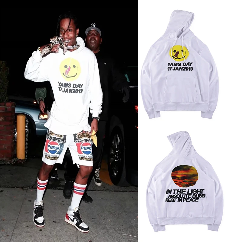 19SS ASAP ROCKY CPFM белая Толстовка Harajuku Kanye West уличная хип-хоп w. W. C. D мужские и женские 1:1 хлопковые повседневные толстовки с капюшоном Yams Day