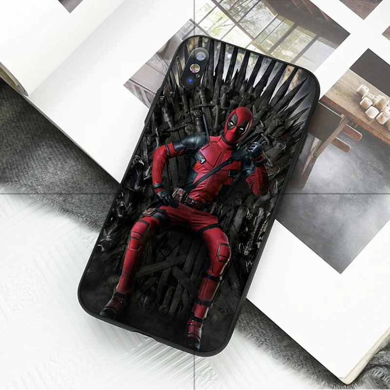 Чехол для телефона Ruicaica Marvel Deadpool черный мягкий силиконовый чехол Apple iPhone 8 7 6 6S Plus X