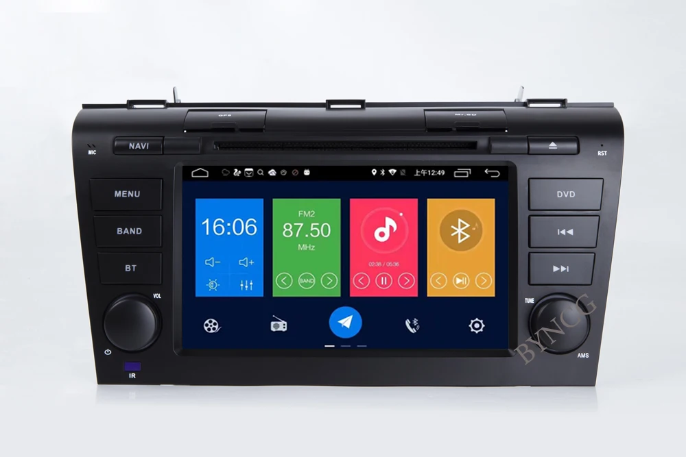 BYNCG 2din 7 дюймов Android 8 1 четырехъядерный автомобильный dvd плеер GPS Navi 2G ROM для MAZDA 3 2004