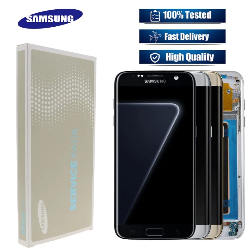 5,5 ''AMOLED дисплей с изображением теней для SAMSUNG Galaxy S7 edge G935 G935F ЖК-дисплей с рамкой сенсорный экран дигитайзер