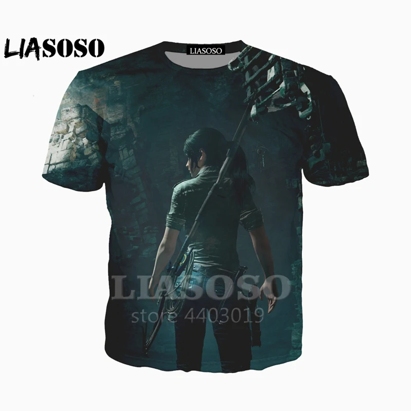 Новинка 2018 футболка liaseo с 3D принтом для женщин и мужчин Классическая 3d гробницы
