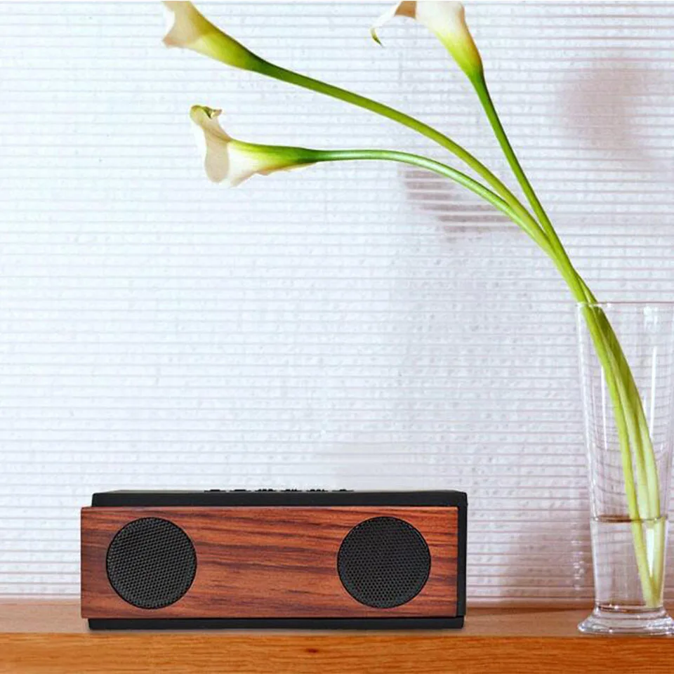 Беспроводной мини Bluetooth динамик деревянный портативный сабвуфер Hifi система