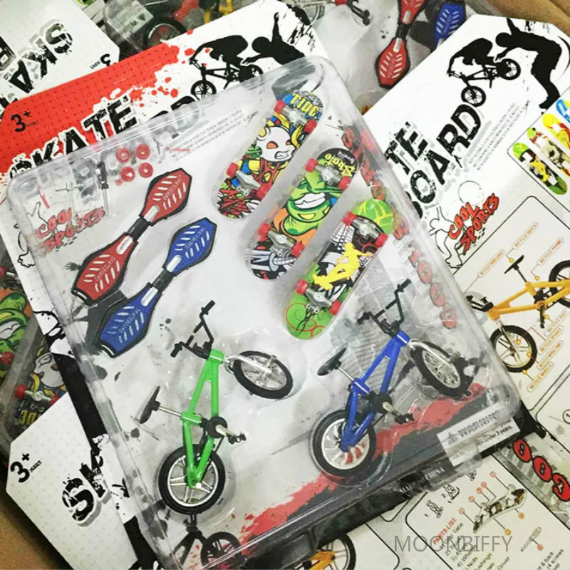 7 шт./компл. мини фингерборд скейтборд и bmx велосипед игрушка для детей скейтборды