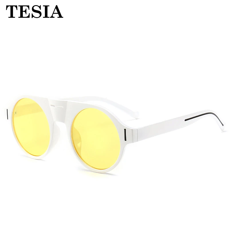

Round Sunglasses Men Women Brand Designer Retro Tinted Color Lens Sun Glasses Pink Black Circle Glasses Oculos Gafas Punk Style