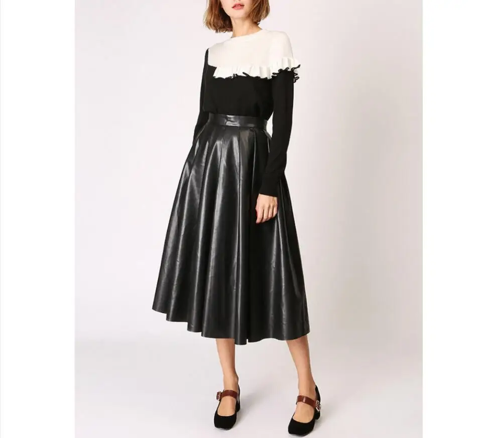 Black White Contrast Color Ruffles Sweater Woman Casual O Neck Long Sleeve Patchwork Pullovers Tops 2018 Wool Knitted Sweaters | Женская