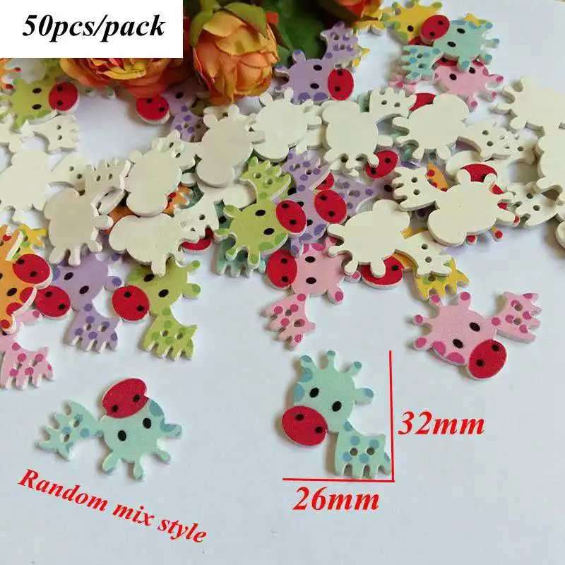 Style 14 50pcs 30-50 шт./лот разноцветные 2 отверстия деревянные Пуговицы детские аксессуары для шитья одежды DIY пуговицы для рукоделия для скрапбукинга L-4 - Цвет: Style 14 50pcs