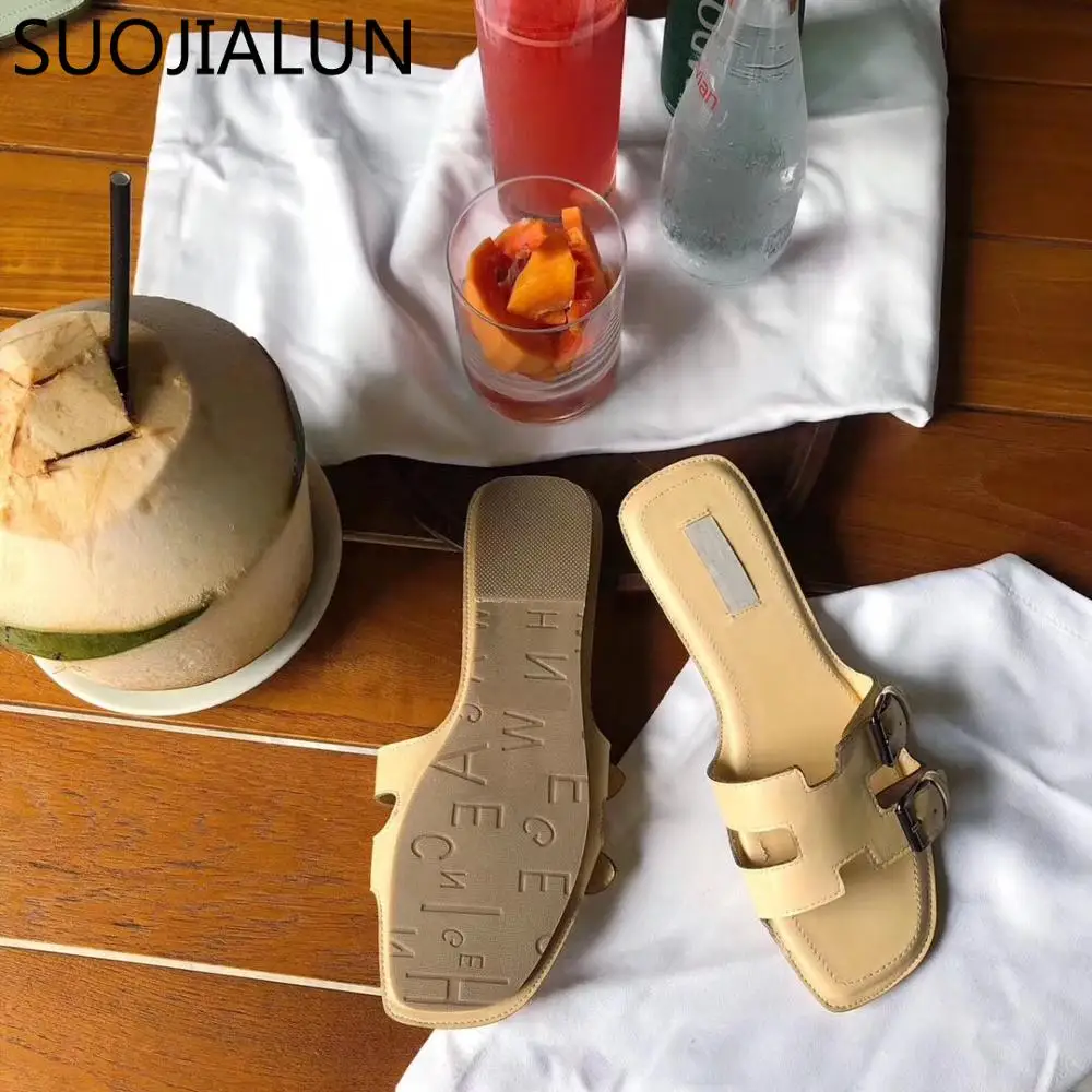 SUOJIALUN 2019 женские летние тапочки пляжные сланцы обувь для отдыха уличная