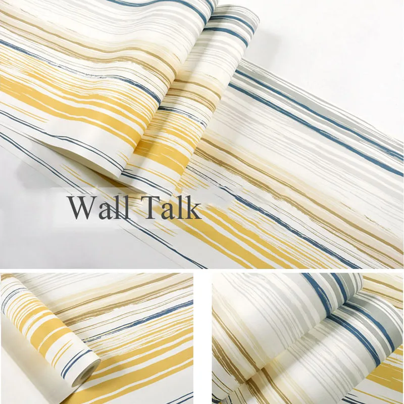 Современные скандинавские европейские вертикальные полосы рулон обоев желтые