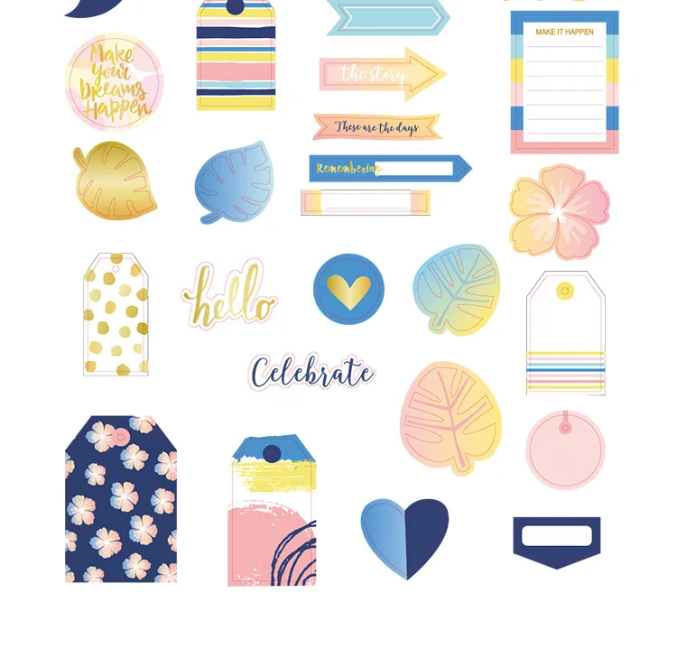 80 шт. Hello Summer сердце фольга золото высечки бумаги для DIY скрапбукинга/Фотоальбом украшения открыток ремесла