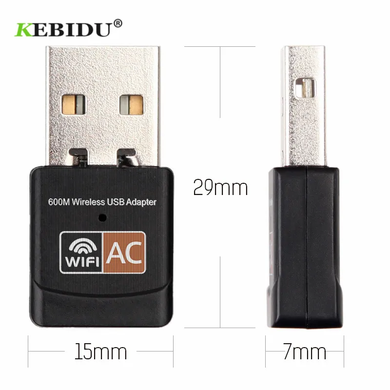 KEBIDU 2 4 GHz 5GHz USB WiFi адаптер 600Mbps антенна PC двухдиапазонный мини беспроводной