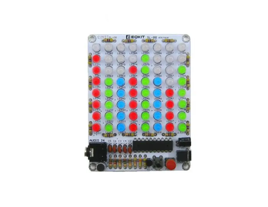 8*8 RGB светодиодный DIY наборы музыки аудио спектр индикаторный усилитель плата