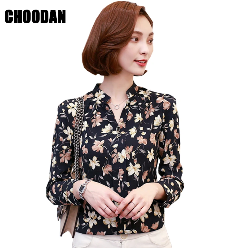 Блузка с длинным рукавом женская рубашка шифоновые топы