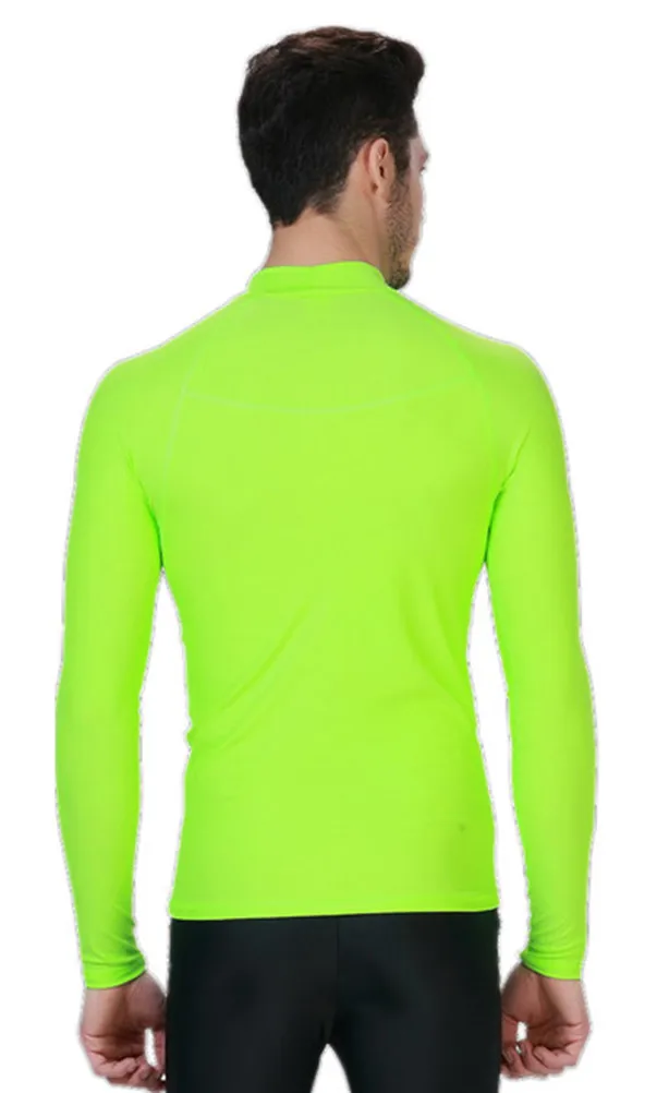 

Costume Da Bagno Uomo New Apple Green UPF50+ Rashguard Long Sleeve Water Sport Lycra Surfing Wetsuit Lycra Rash Guard