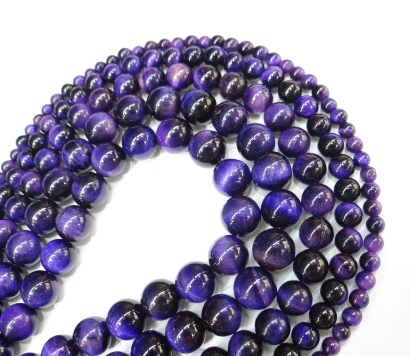 

Круглые шарики из натурального камня фиолетового цвета с тигром вокруг глаз, 6, 8, 10, 12 мм, подходят для самостоятельного изготовления браслет...