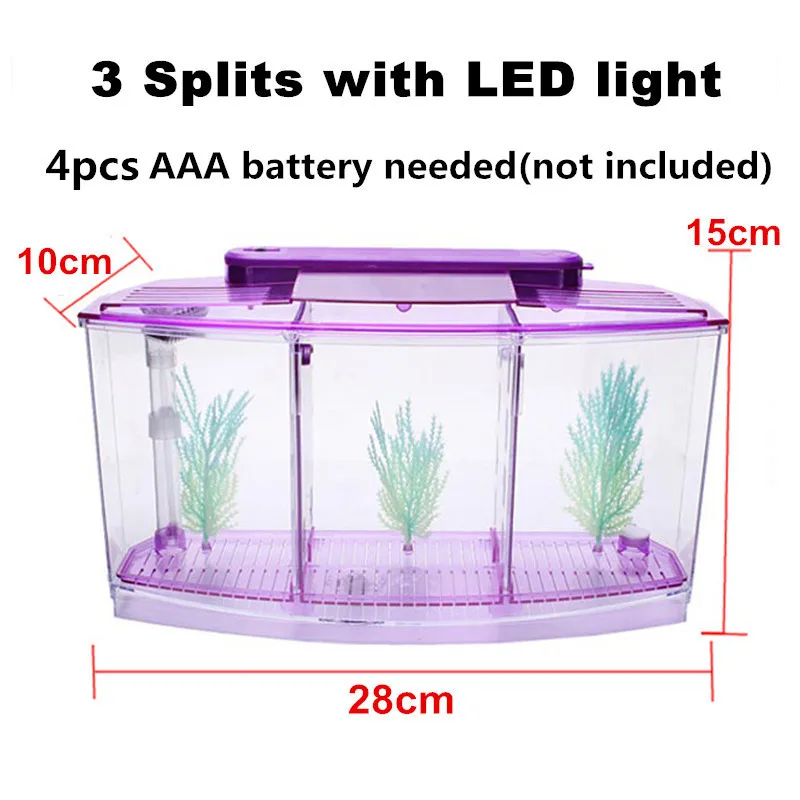Mini Aquarium Fish Tank USB With LED Lamp Light LCD Display Screen And Clock Tanks 2 Models | Дом и сад