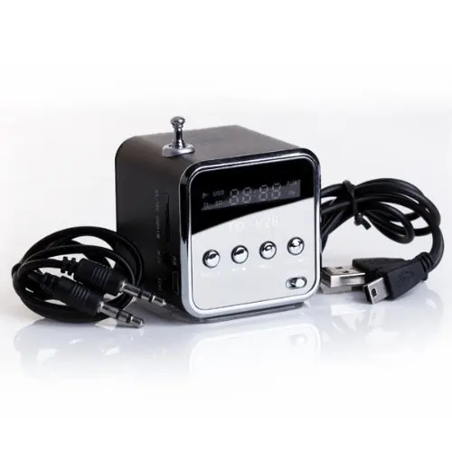 Портативный TD V26 портативный мини динамик с цифровым и Micro SD / TF USB/FM черный|mini