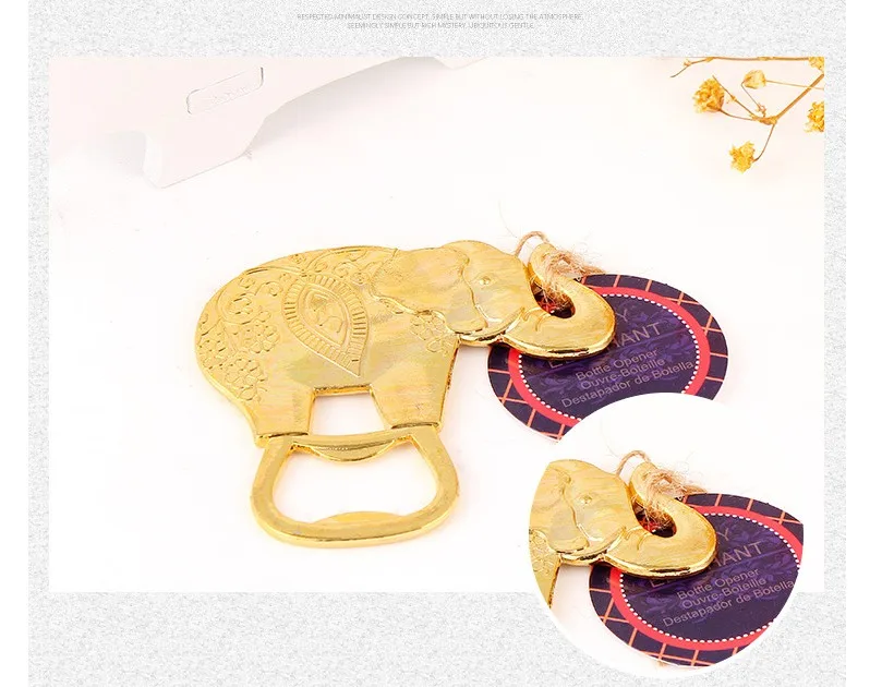 

Free Shipping 100pcs Wedding Favor Golden Elephant Shape Alloy Beer Bottle Opener Guests Gift Bottle Opener For Bear