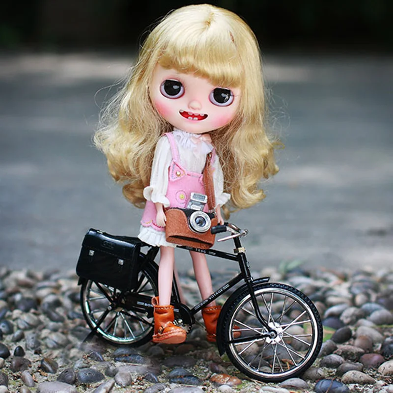 1 шт. 1/6 кукольный домик миниатюрный велосипед с сумкой для Blyth pulгуб куклы