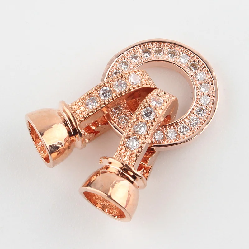 Rose Gold 10 комплектов медная микро-паве кубического циркония складывать за плечи для DIY ювелирных изделий Ремесла поставки смешанных цветов 27x11x7mm - Цвет: Rose Gold