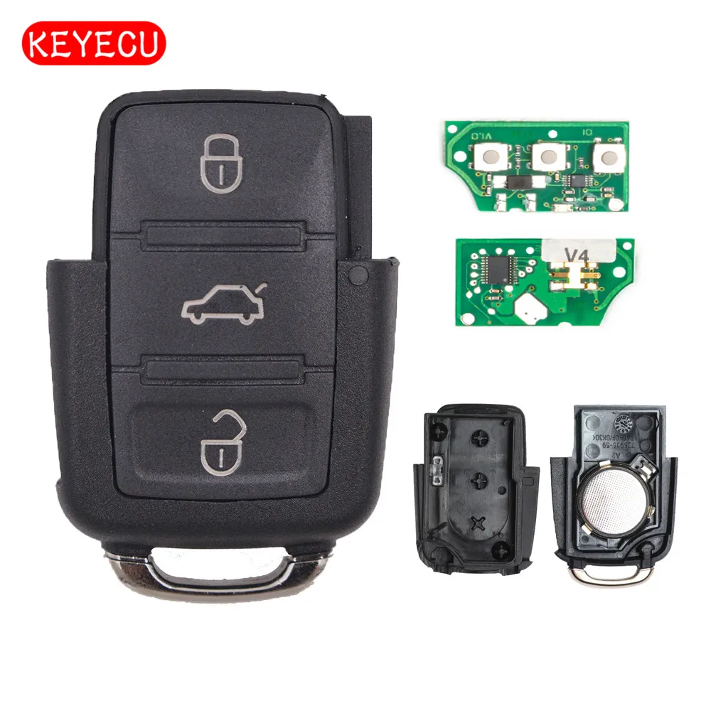Keyecu 6QE 959 753 дистанционный ключ брелок от машины 3 кнопки 434 МГц для VW Volkswagen Fox Gol Sharan