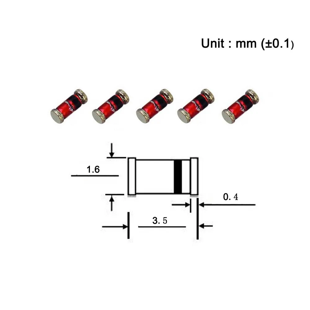 (100 шт.) SMD зенеровский диод 0 5 W 24 V ZMM24V ZMM24 LL 34 (SOD 80 MiniMELF / 1206) Вт постоянного тока 24В ZMM