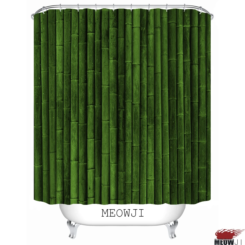 Zen элегантная свежая яркая зеленая бамбуковая занавеска для душа декор ванной