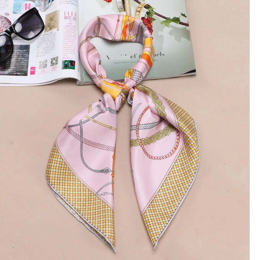 100% шелковый шарф хиджаб платок женские квадратные шелковые шарфы шаль 35x35