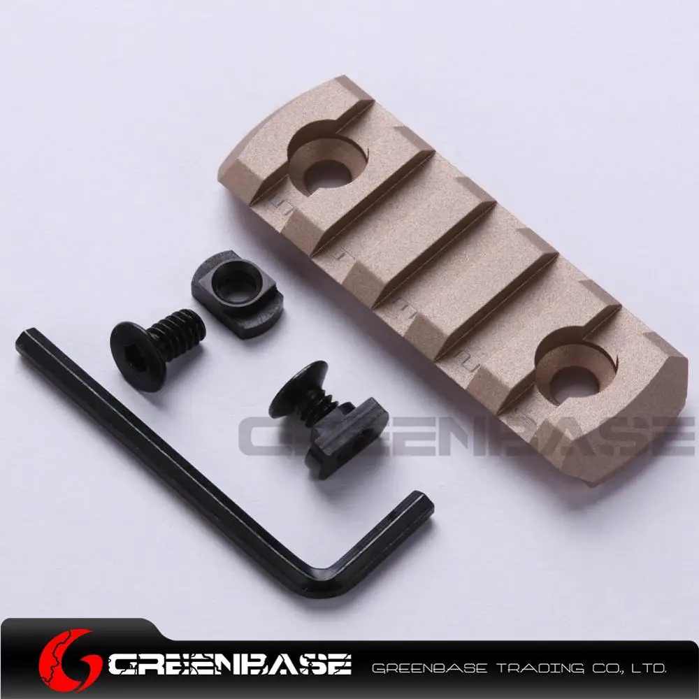 Dark Earth Greenbase ультратонкий MLOK рельсовый раздел AR15 M4 M16 Handguard прицел М-Лок Пикатинни 20 мм тактический рельсовый адаптер 5 слотов - Цвет: Dark Earth