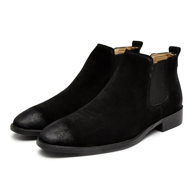 New Fashion Casual Oxford Style Men Chelsea Boots winter Autumn Winter Ankle male cow suede Formal Dress Shoes | Обувь
