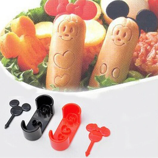 

Kawaii Mickey & Minnie Shape DIY Sausage Mould Sushi Mold Cake Mould Funny Kid ss796