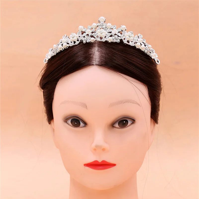 Модный костюм с серебряными кристаллами жемчугом цветами Свадебное колье