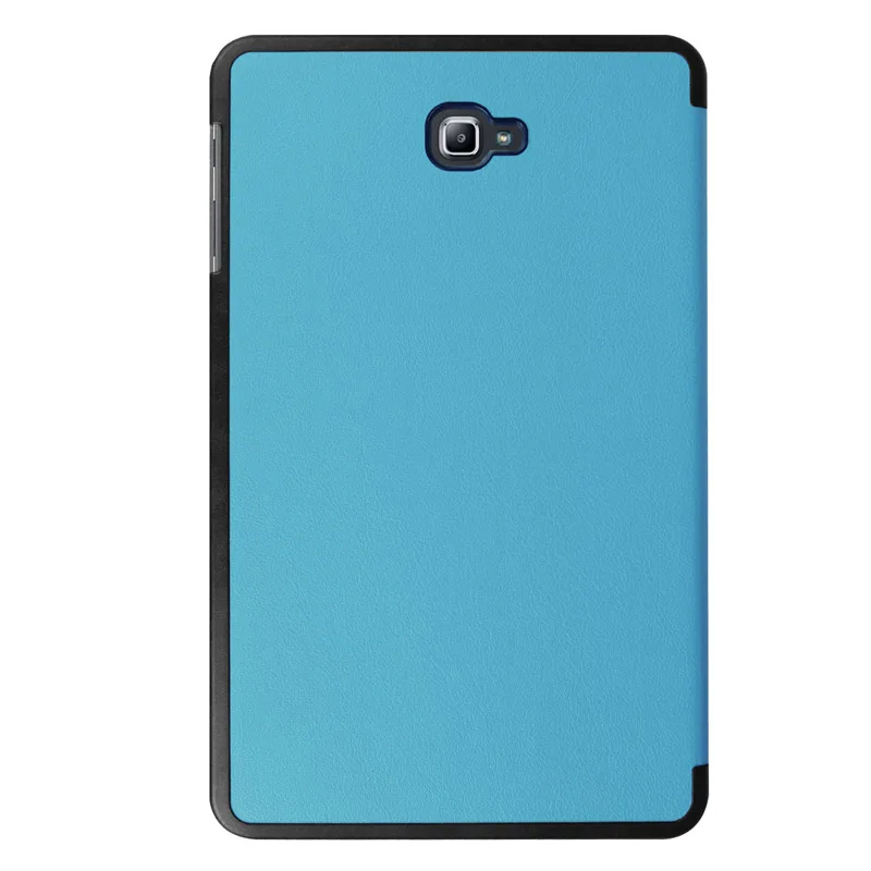 Синий Тонкий Магнитный 3 складной Флип PU чехол для samsung Galaxy Tab A a6 10,1 T580 T585 SM-T580N T585N Кожаный Чехол+ пленка+ ручка - Цвет: Синий