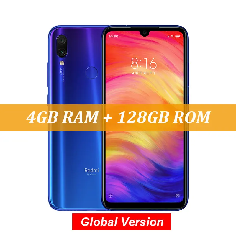 Blue Глобальная версия Xiaomi Redmi Note 7 4 Гб 128 48MP камеры Snapdragon 660 Octa Core 6,3 ''FHD Смартфон QC 4,0 4000 мА/ч, OTA - Цвет: Blue