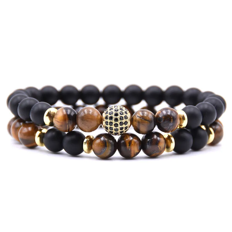 ASHMITA 2019 парный браслет расстояния матовый черный камень золотые шары Украшенные