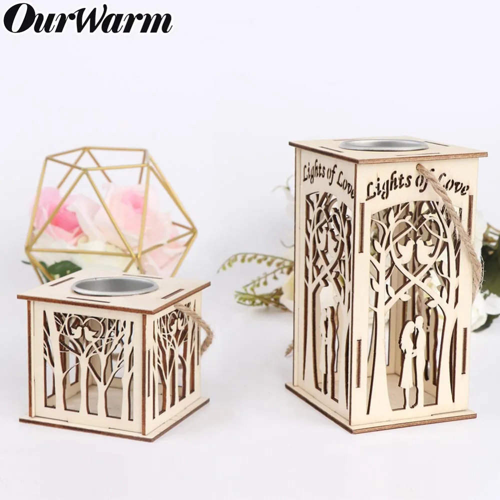 OurWarm деревенский подсвечник DIY деревянный подсвечник, подвесной фонарь, подсвечник, художественный бар, вечерние, свадебный стол, центральный элемент