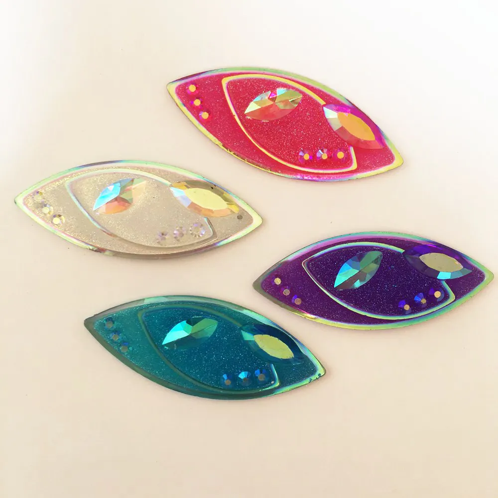 Новые DIY 4 шт 20*48 мм AB смолы конский глаз Flatback 3D горный хрусталь Свадебные Кнопки