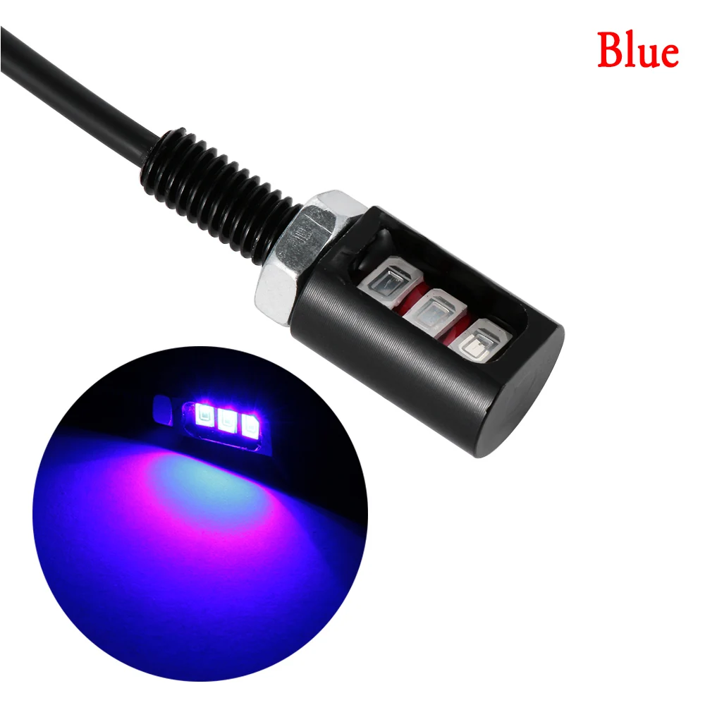 2 предмета 12V 3LED универсальный автомобиль мотоцикл номерной знак на шурупе-болте светильник лампа номерной знак светильник - Испускаемый цвет: Синий