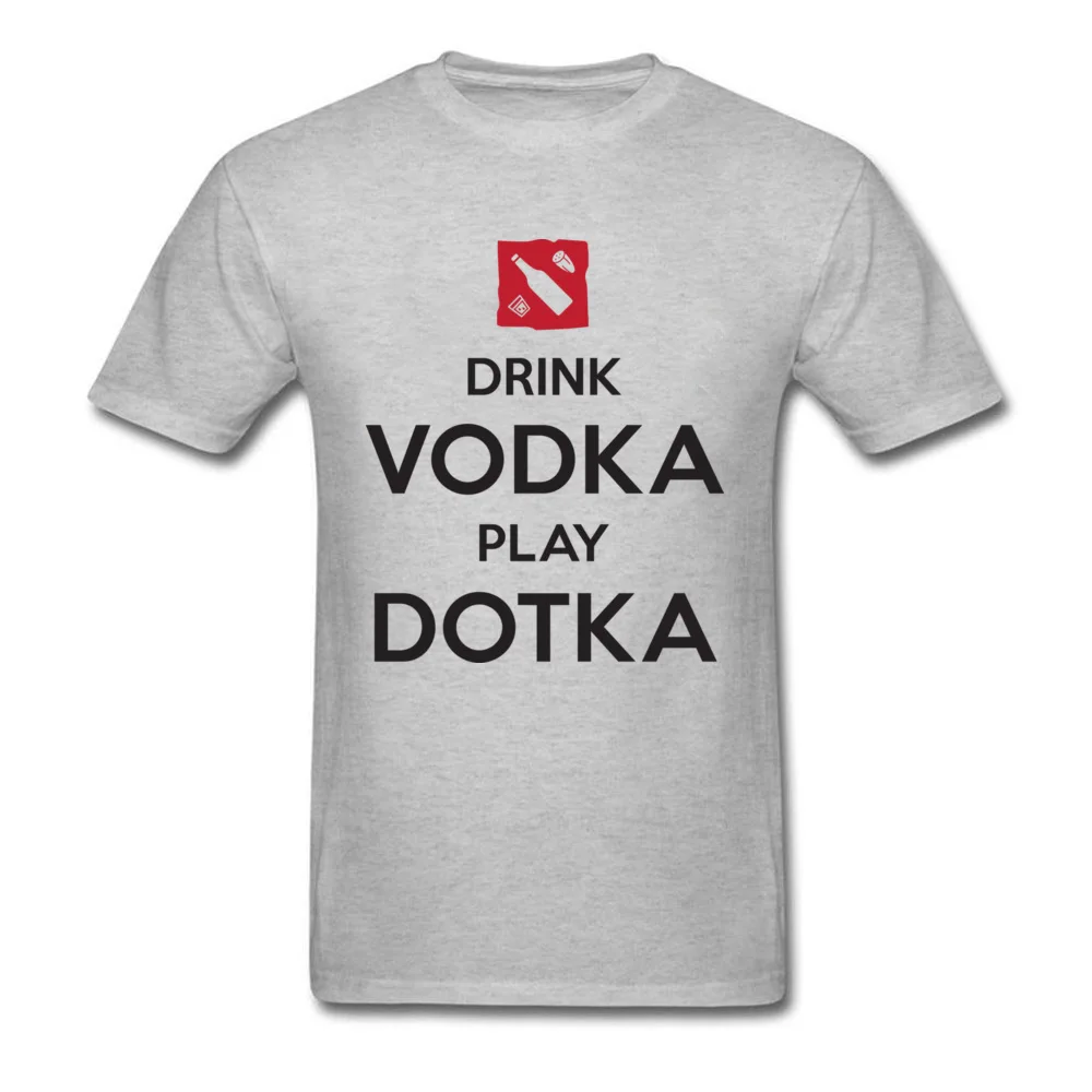 Мужская футболка с надписью Drink Vodka Play Dotka белая со смешной геймер хлопковая