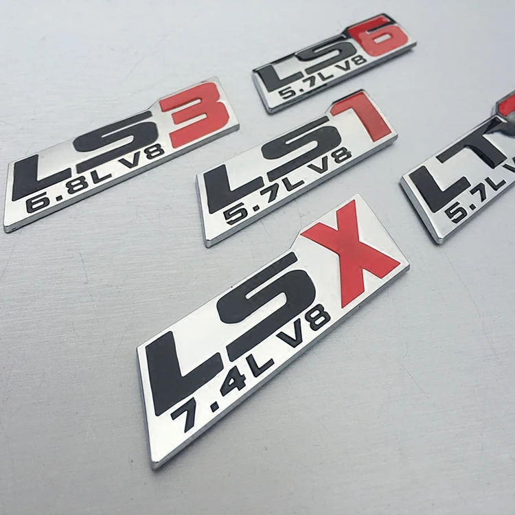 1 шт. металлические 3d-наклейки LT1 LS1 LS3 LS6 LT9 LSX 5.7L 6.8L 7.4L V8 боковая эмблема