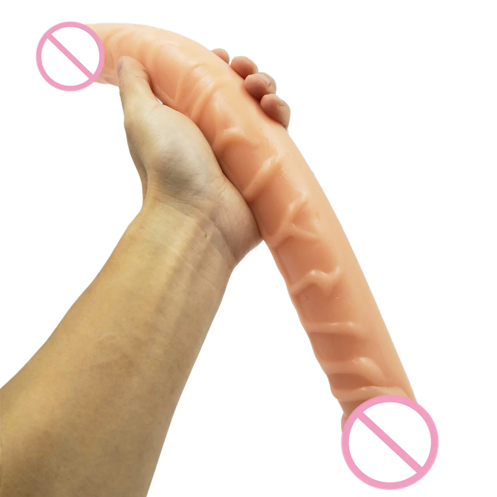 Супердлинный двойной фаллоимитатор 43*4 см реалистичный мягкий пенис для