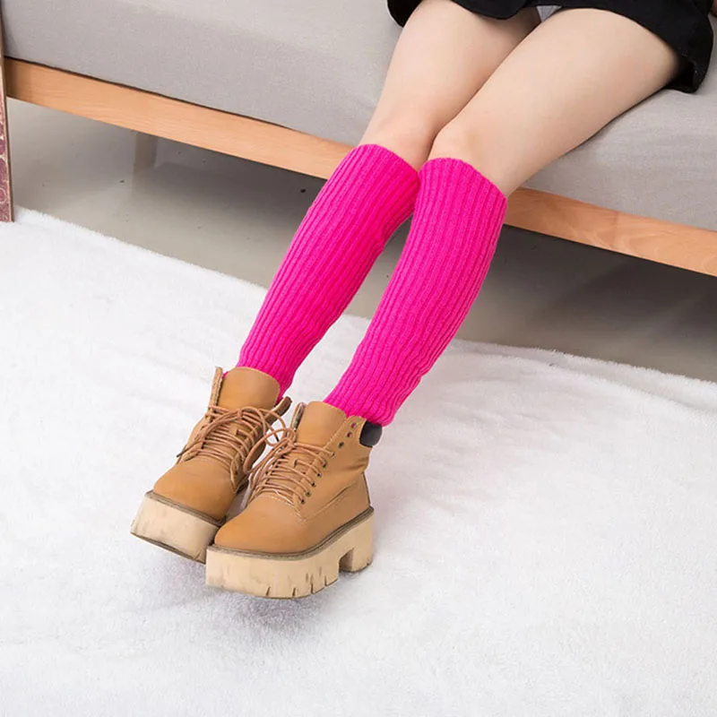 Women Sports Warm Leg Warmers Safety Legwarmers Long Knitted Kneepad Warmer Soft Plush Tube Socks Girls | Спорт и развлечения